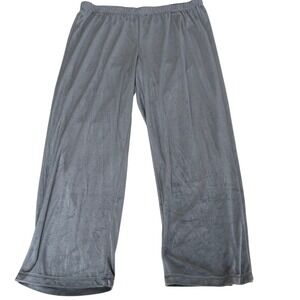 Faded Glory Pull On Velour Casual Pants Gray Wide Leg Lounge Sleepwear XXL Retro